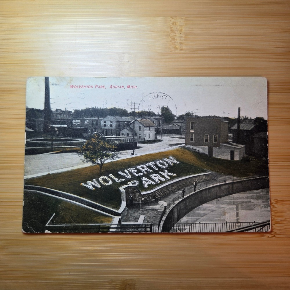 Vintage Wolverton Park Adrian Michigan Postcard 1908 Farmer Fred Pub